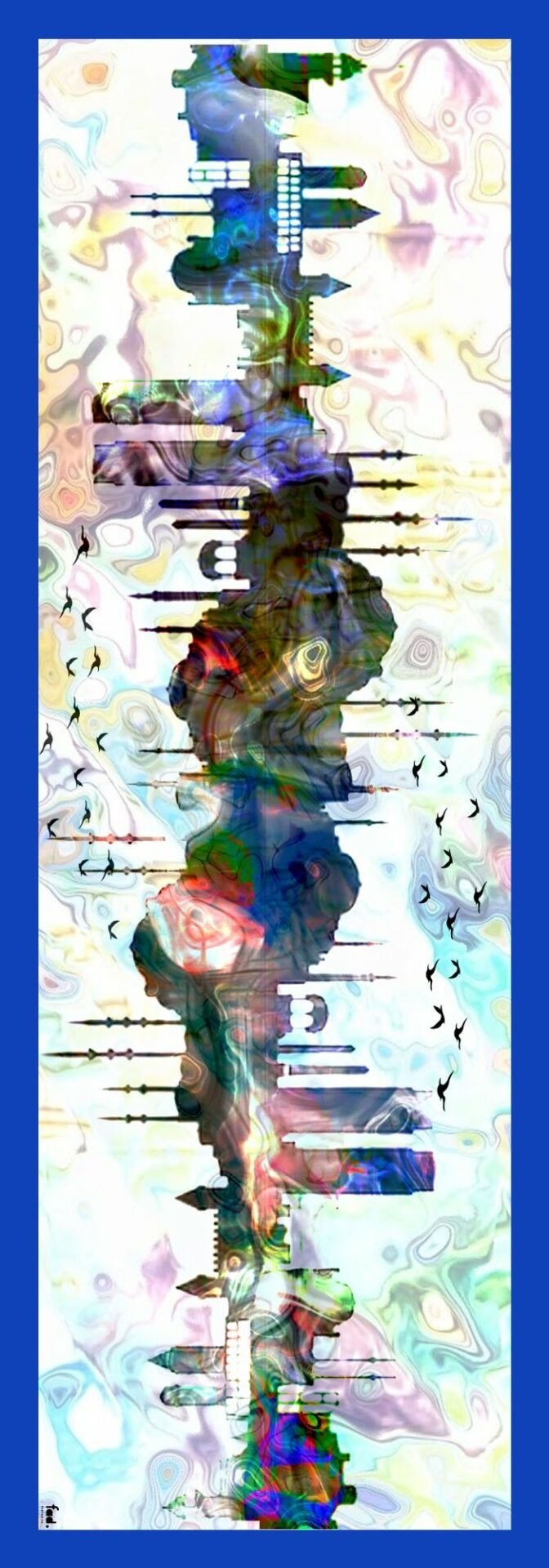 İstanbul Siluetleri temalı Şifon Şal 70X200cm