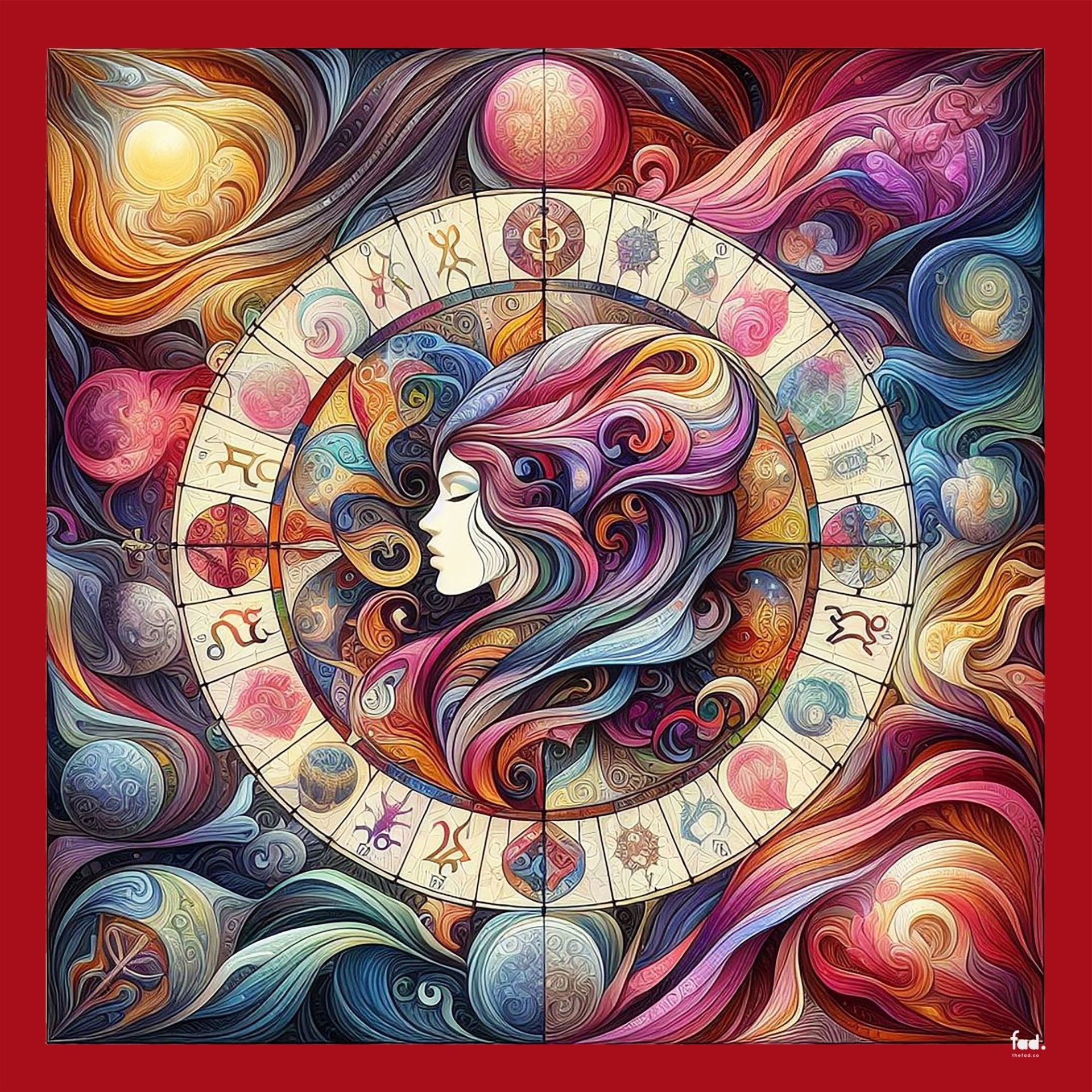 Mitoloji Koleksiyonu Zodyak Krep İpek Şal Pareo