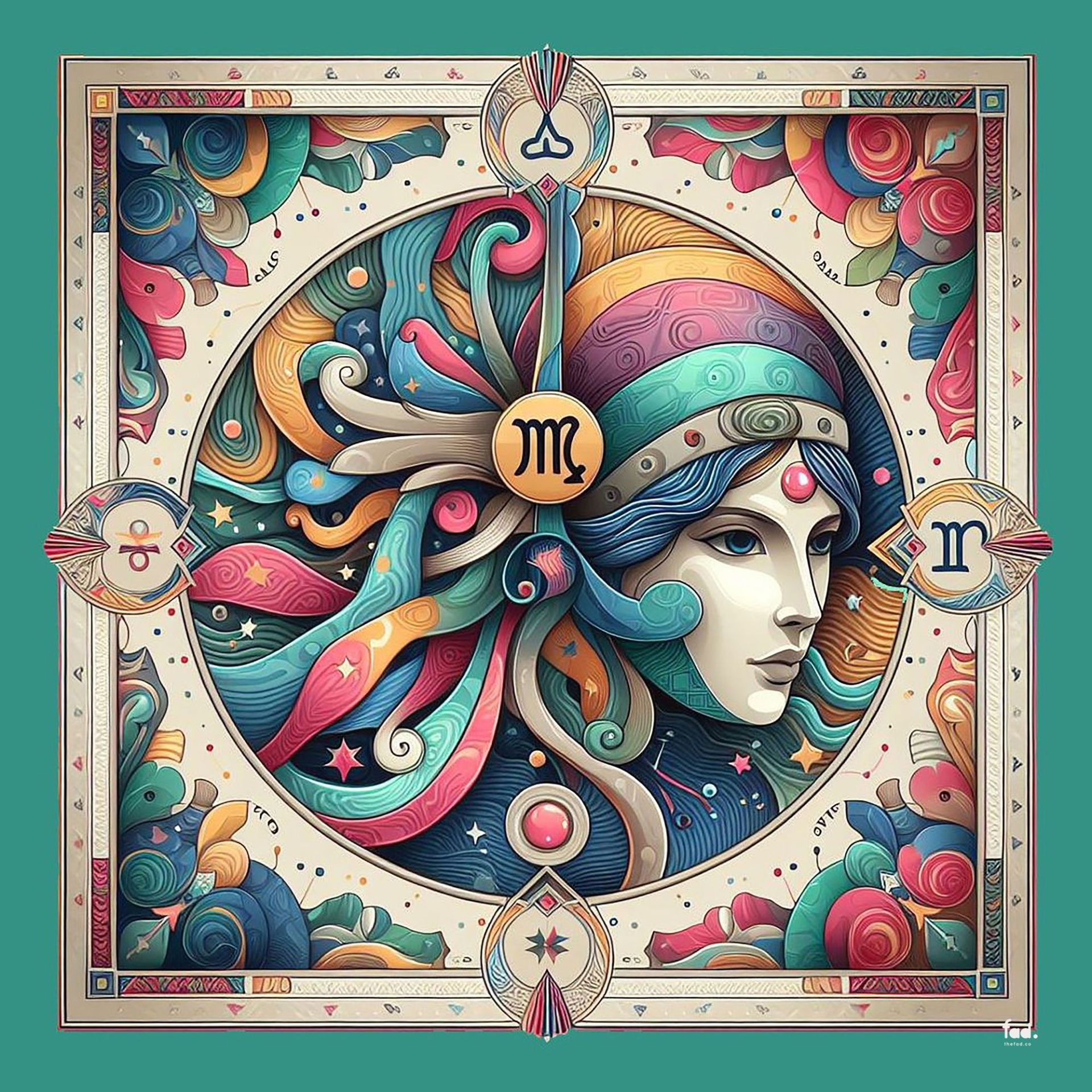 Mitoloji Koleksiyonu Celestal Pamuk Vual Fular Bandana