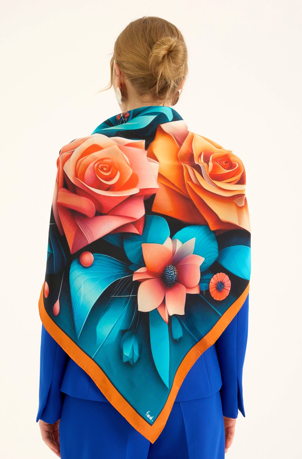 Ekinoks Krep Oranj İpek Şal