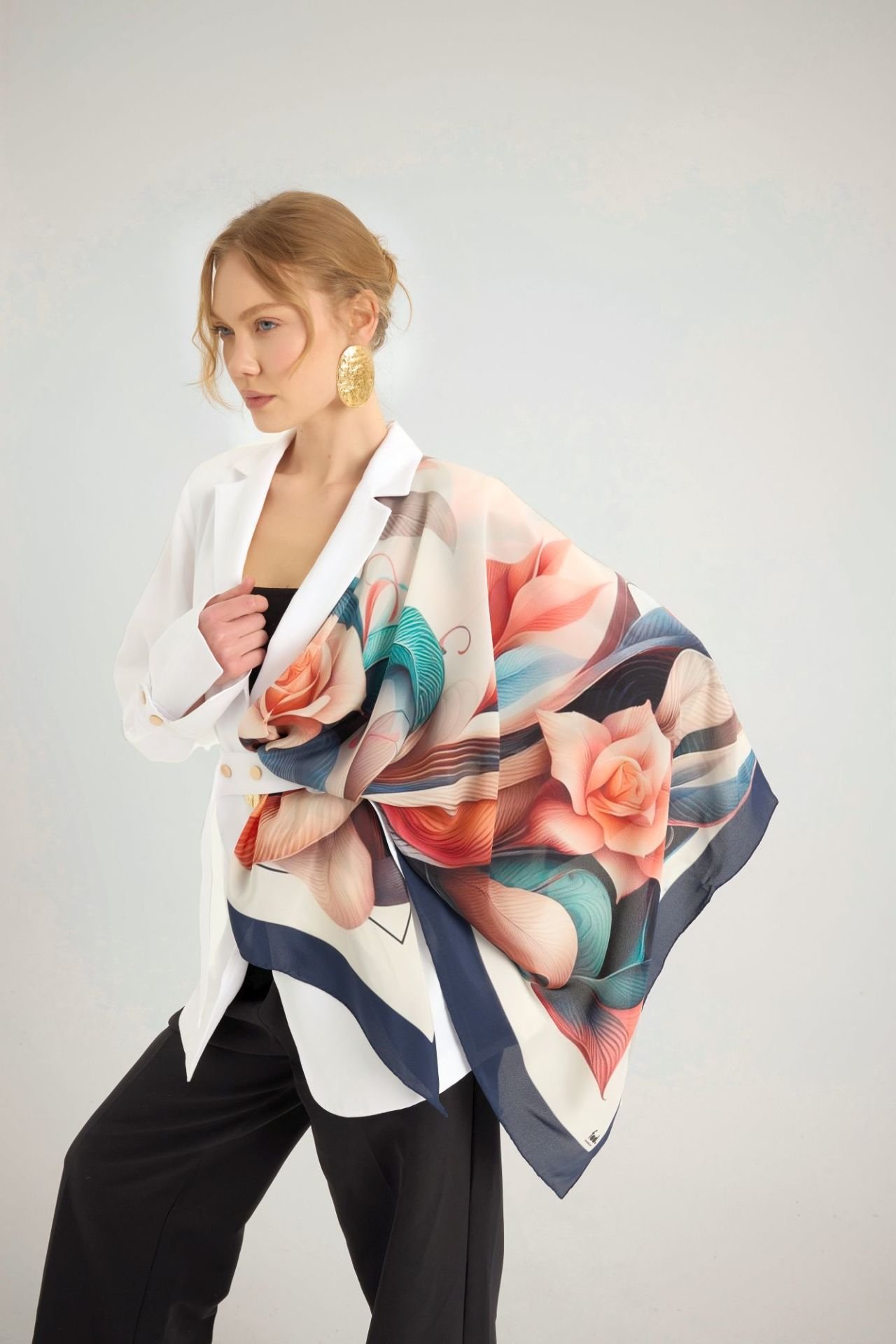 Ekinoks Pudra Krep İpek Şal