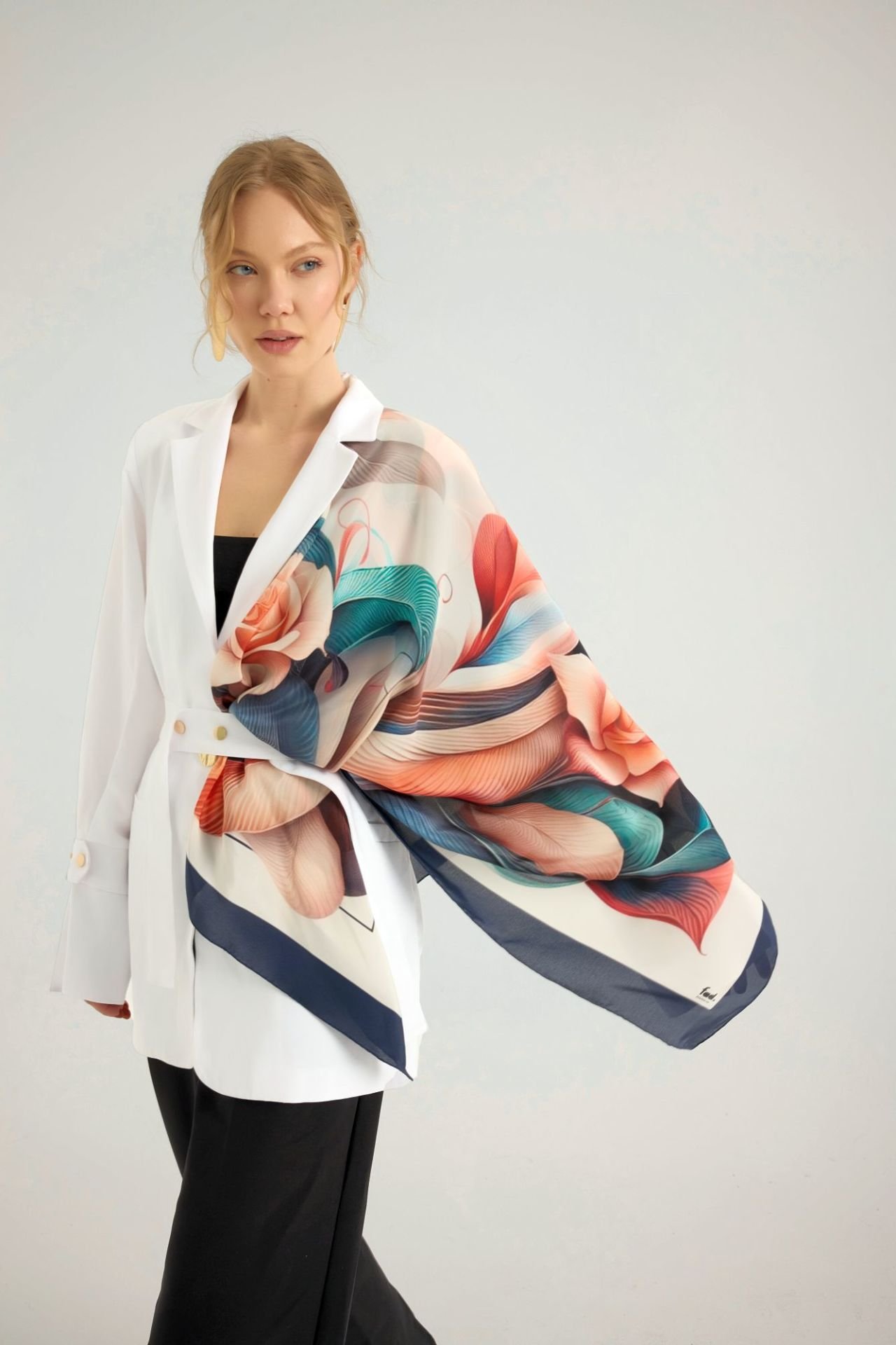 Ekinoks Pudra Krep İpek Şal