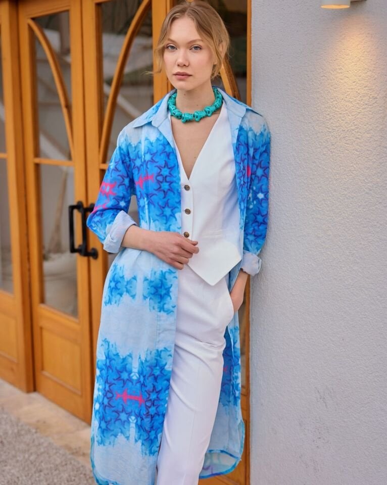 Bulut Mavisi Gömlek Elbise