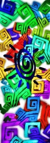 Geometrik Desenli Rengarenk Pamuk İpek Pareo Şal