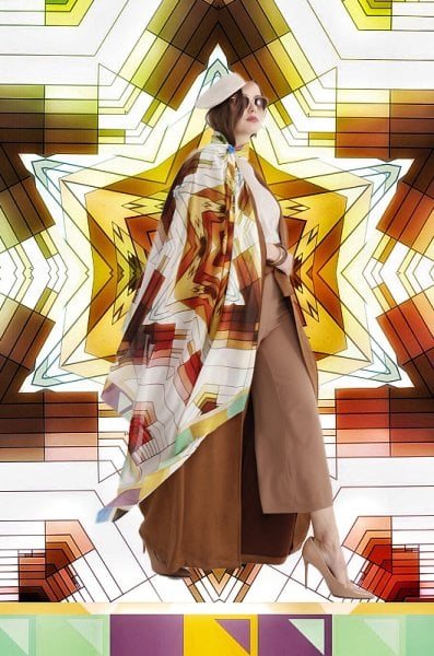 Pamuk İpek Yıldız Desenli Pareo Şal Pastel renkli  137X137 cm