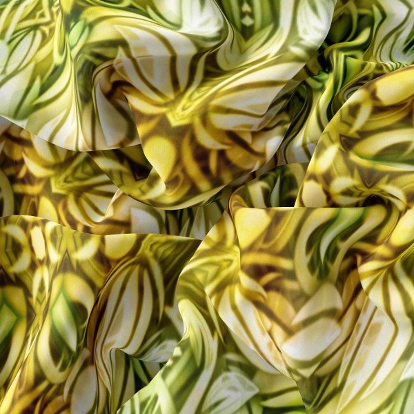 Tropikal  Desenli Pamuk Pareo Şal Yeşil