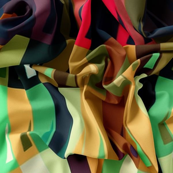 Geometrik desenli Modal İpek Fular Gökkuşağı renkleri 30X150cm