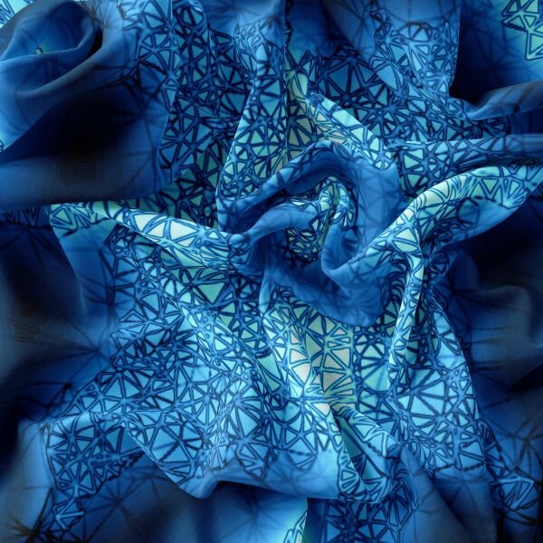 Yıldız Desenli Pamuk  Turkuaz Mavi  Pareo Şal