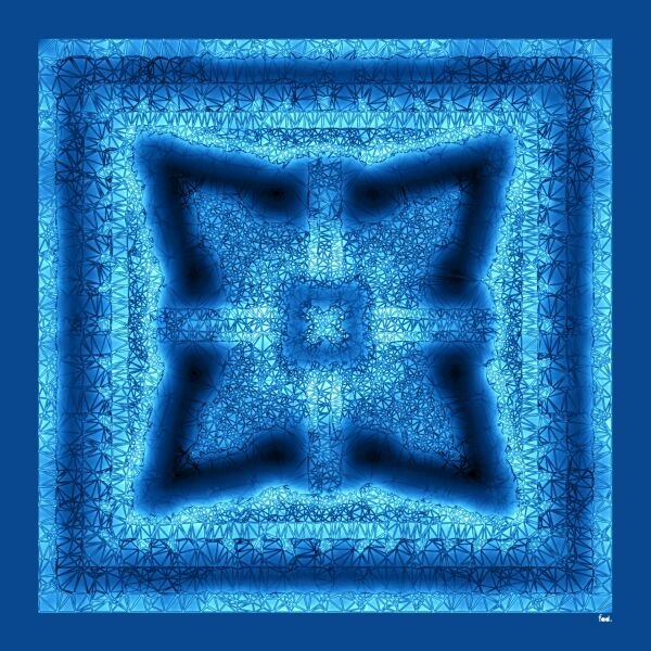 Yıldız Desenli Pamuk  Pareo Şal Turkuaz Mavi 137X137cm