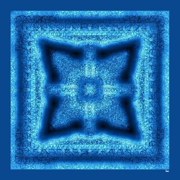 Yıldız Desenli Pamuk  Pareo Şal Turkuaz Mavi 137X137cm