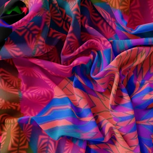 Pırıltılı  İtalyan Yün Pareo Şal Mor Gece mavisi