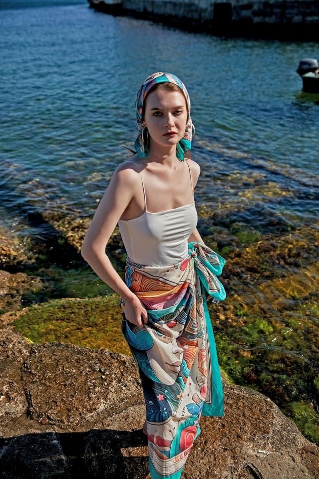 Mitoloji Koleksiyonu Celestal Pamuk Vual Şal Pareo