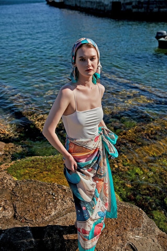 Mitoloji Koleksiyonu Celestal Pamuk Vual Şal Pareo