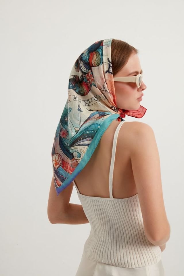 Mitoloji Koleksiyonu Aries Pamuk Vual Fular Bandana