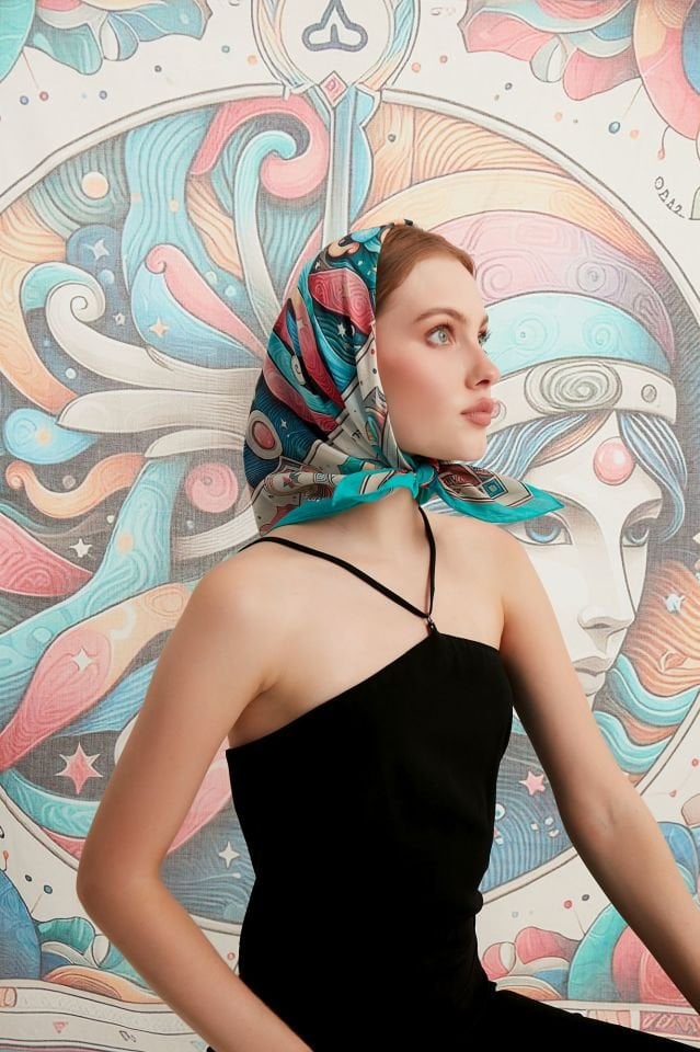 Mitoloji Koleksiyonu Celestal Pamuk Vual Fular Bandana