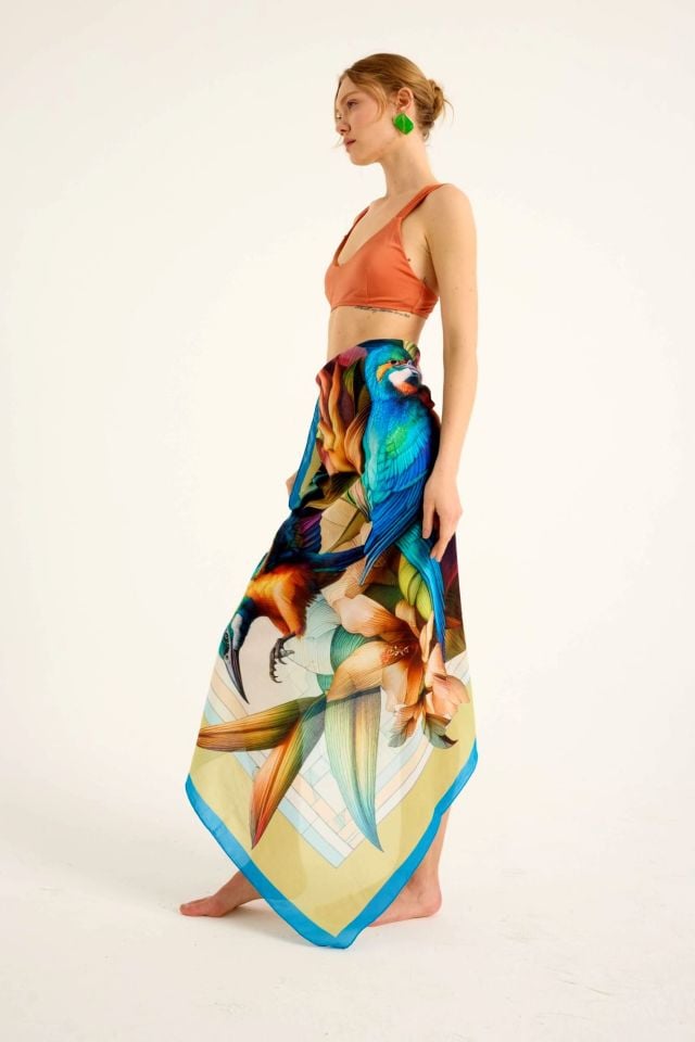 Ekinoks Yeşil Pamuk Pareo Şal