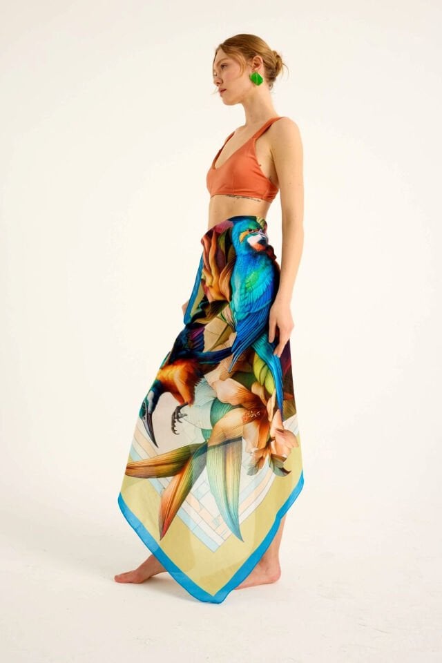 Ekinoks Yeşil Pamuk Pareo Şal