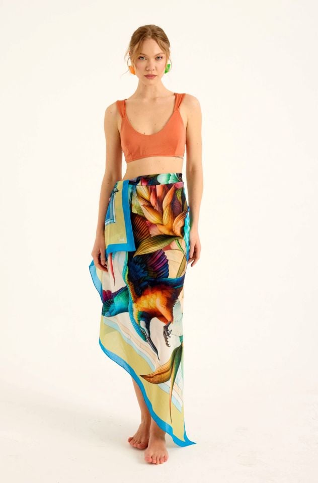 Ekinoks Yeşil Pamuk Pareo Şal