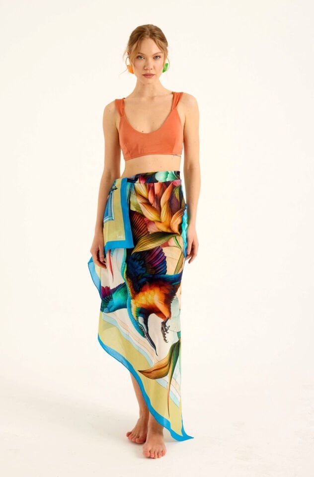 Ekinoks Yeşil Pamuk Pareo Şal