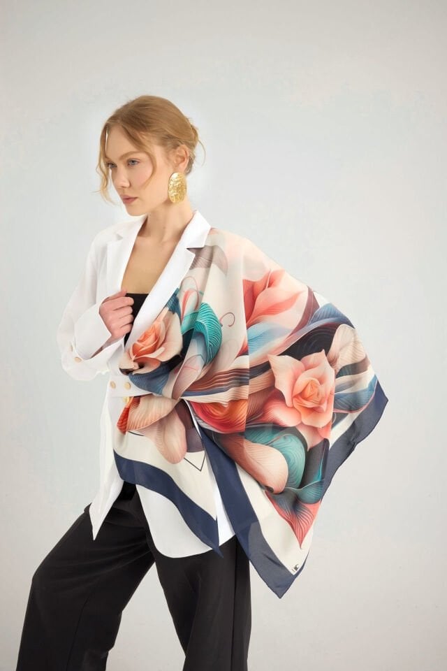 Ekinoks Pudra Krep İpek Şal